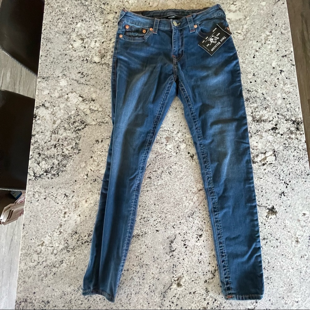 True Religion Jennie Curvy Mid Rise Skinny Jeans - 30